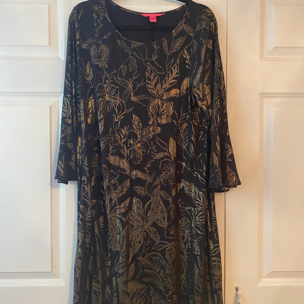 Gold and black floral Lilly dress
